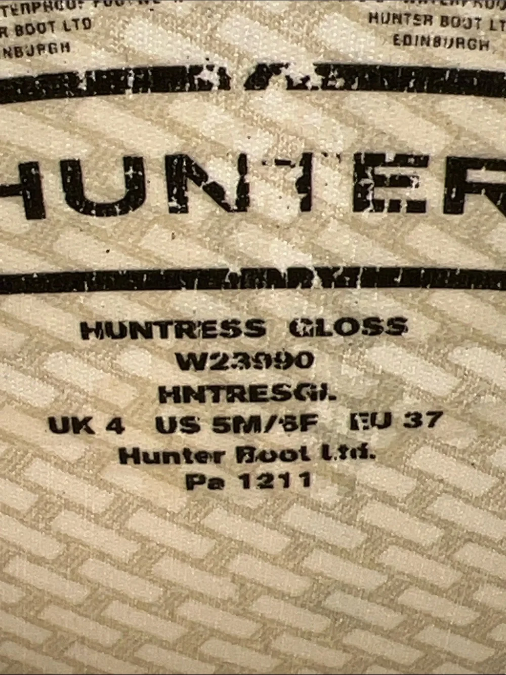 Hunter Glossy Tall Black Boots - Size 6